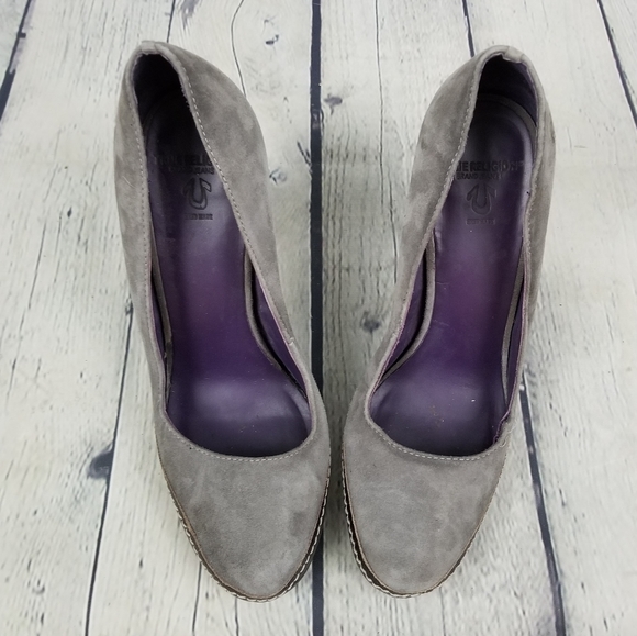 TRUE RELIGION | suede stacked heel platform heels pumps - Picture 3 of 11